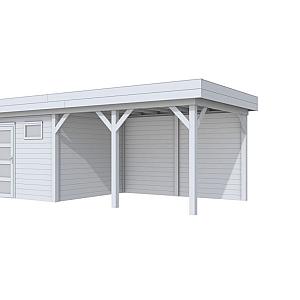 Vuren Topvision Kievit, 400 x 300 en luifel 400 cm, lichtgrijs gespoten.