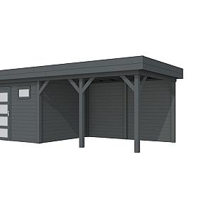 Vuren Topvision Kievit, 400 x 300 en luifel 400 cm, antraciet gespoten.