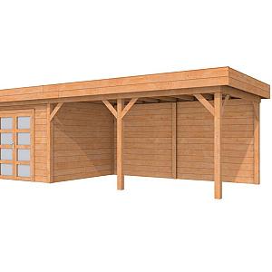 Douglas Topvision Roek, 298 x 298 en luifel 500 cm, onbehandeld.