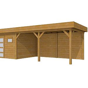 Douglas Topvision Raaf, 298 x 298 en luifel 500 cm, groen geïmpregneerd.