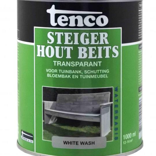 Tenco steigerhoutbeits transparant zijdeglans white wash 1 l.