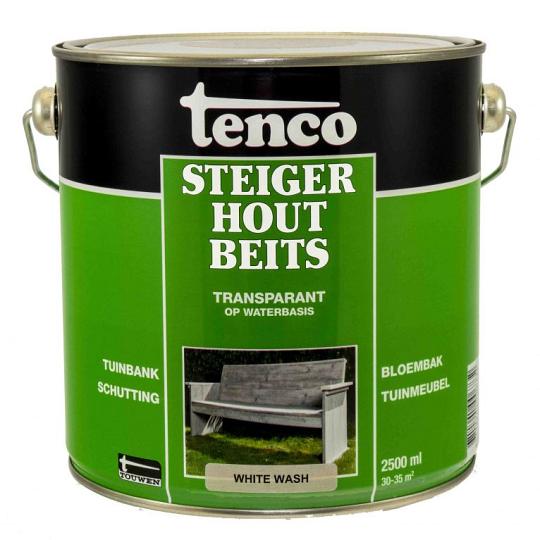 Tenco steigerhoutbeits transparant zijdeglans white wash 2.5 l.