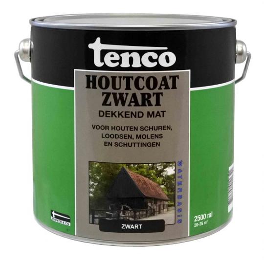 Tenco houtcoat wb mat dekkend  zwart 2.5 l.