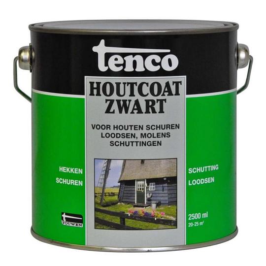 Tenco houtcoat  dekkend  zwart 2.5 l.