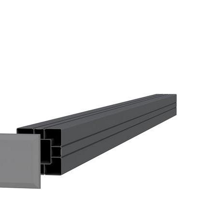 Aluminium paal 8,4 x 8,4 x 270 cm, antraciet. Inclusief bevestigingsmateriaal t.b.v. frameset.