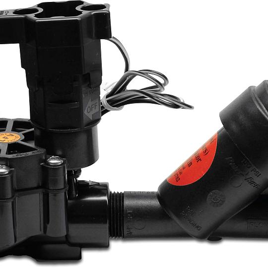 Rain Bird Drukreduceer filter combinatie RBY 1" binnendraad x buitendraad 10bar zwart type IXZ-100TBOS-with solenoid valve