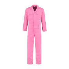 Kinderoverall polyester/katoen roze maat 176