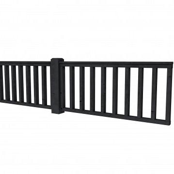 Douglas Hekwerk type D 328,5 x 73 cm, zwart geïmpregneerd.