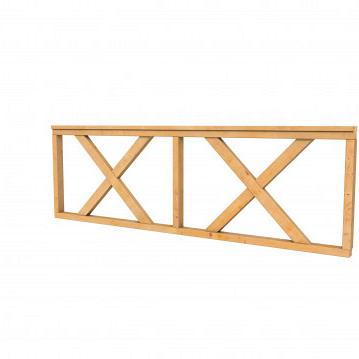 Douglas hekwerk met kruis type B 228,5 x 73 cm, transparant gespoten.