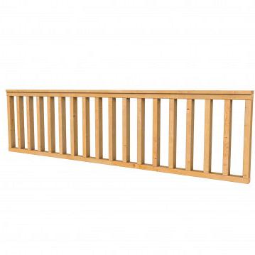 Douglas hekwerk recht type C 278,5 x 73 cm, transparant gespoten.