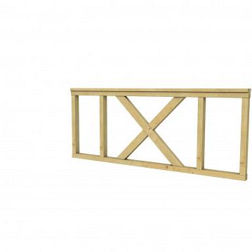 Vuren hekwerk type A met kruis 178,5 x 73 cm, groen geïmpregneerd.