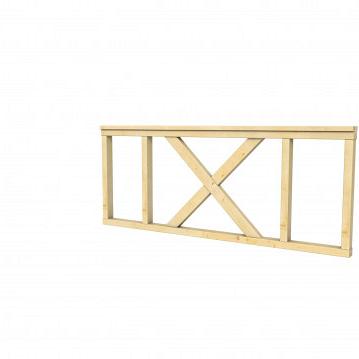 Vuren hekwerk type A met kruis 178,5 x 73 cm, kleurloos geïmpregneerd.