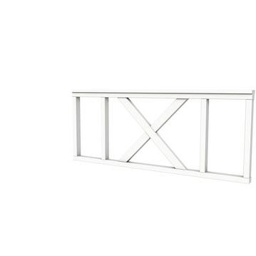 Vuren hekwerk type A met kruis 178,5 x 73 cm, wit gespoten.