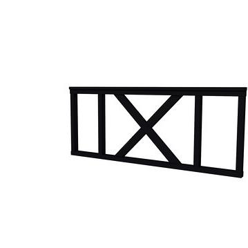 Vuren hekwerk type A met kruis 178,5 x 73 cm, zwart gespoten.