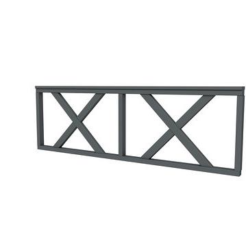 Vuren hekwerk type B met kruis 228,5 x 73 cm, antraciet gespoten.