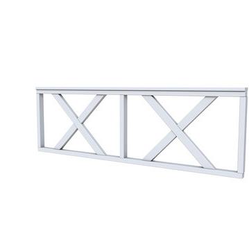 Vuren hekwerk type B met kruis 228,5 x 73 cm, lichtgrijs gespoten.