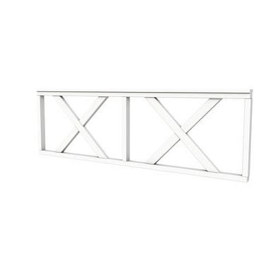 Vuren hekwerk type B met kruis 228,5 x 73 cm, wit gespoten.