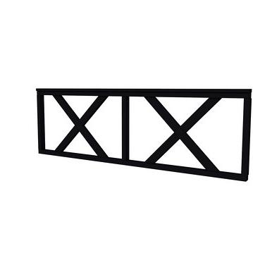 Vuren hekwerk type B met kruis 228,5 x 73 cm, zwart gespoten.
