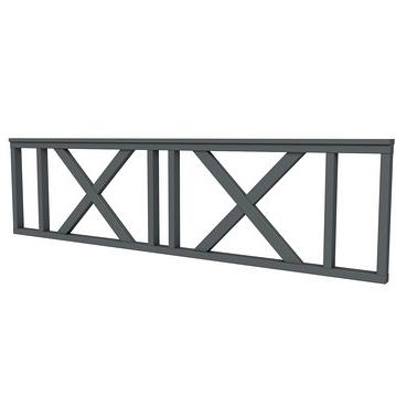 Vuren hekwerk type C met kruis 278,5 x 73 cm, antraciet gespoten.