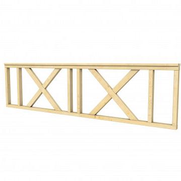 Vuren hekwerk type C met kruis 278,5 x 73 cm, kleurloos geïmpregneerd.
