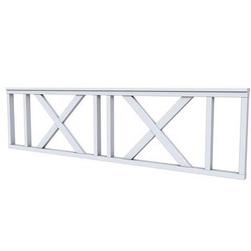 Vuren hekwerk type C met kruis 278,5 x 73 cm, lichtgrijs gespoten.