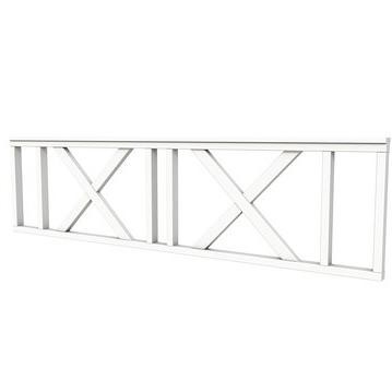 Vuren hekwerk type C met kruis 278,5 x 73 cm, wit gespoten.