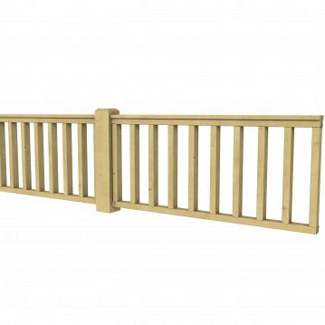 Vuren Hekwerk type D 328,5 x 73 cm, groen geïmpregneerd.