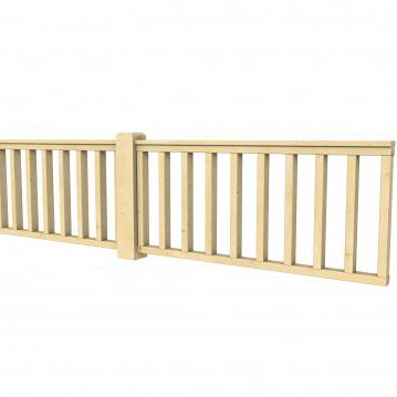 Vuren Hekwerk type D 328,5 x 73 cm, kleurloos geïmpregneerd.