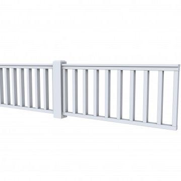 Vuren Hekwerk type D 328,5 x 73 cm, lichtgrijs gespoten.