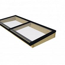 Lichtstraat maat 235x100, zwart gecoat frame, frame basis in vurenhout, antraciet gespoten.