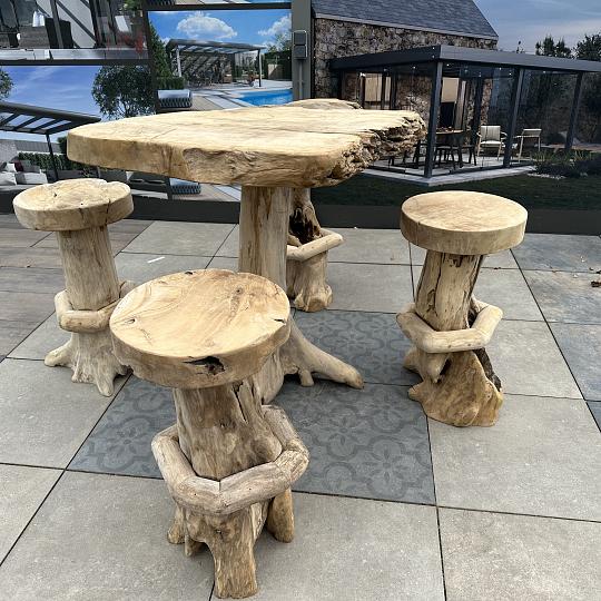 Erosion barset (bartafel + 4 krukken) – stijlvolle en robuuste boomset