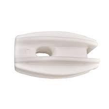 Ei-isolator, wit met 1 haak, los