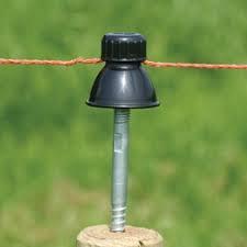 Isolatorsteunen (recht) met M10 draad voor houten palen