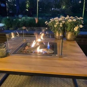 Cosiloft 100 black frame / teak top