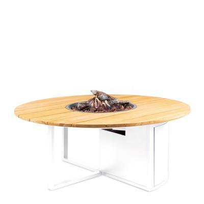 Cosiloft 120 round white frame / teak top