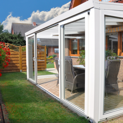 tuinkamer easy polycarbonaat opaal500x250 Ral7016 zacht