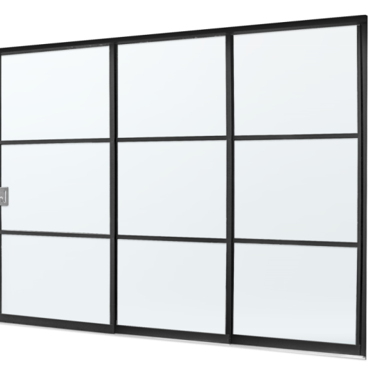 glasschuifwand systeem dubbel Modular 10 mm 550/250cm Ral** Plus