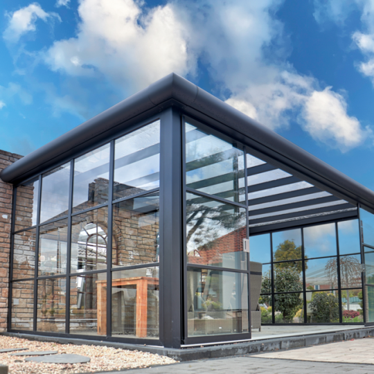 glasschuifwand systeem dubbel Modular 10 mm 700/250cm Ral** Metall