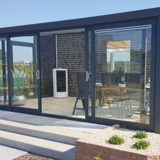 schuifpui 4 zijdig 500x210 cm, RAL**