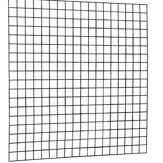 Gaaspaneel met maas 10 x 10 cm stekloos, verzinkte draad, 180 x 180 cm, zwart geplastificeerd.