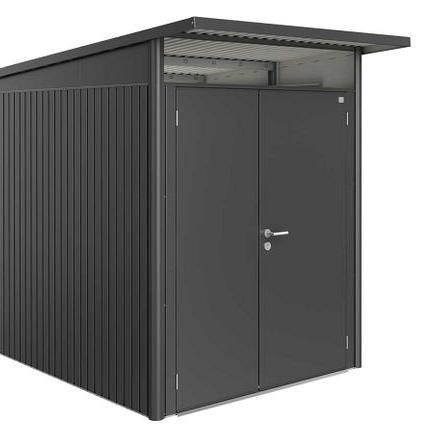 Berging AvantGarde Gr. A4 donkergrijs -metallic met Dubbele Deur smal