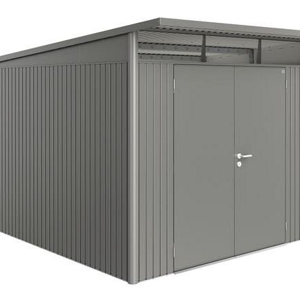 Berging AvantGarde Gr. A8 kwartsgrijs -metallic Dubbele Deur