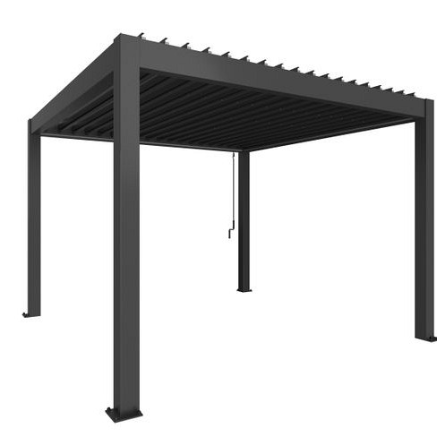 PERGOLA 3,5 x 3,5 donkergrijs / zilver-met