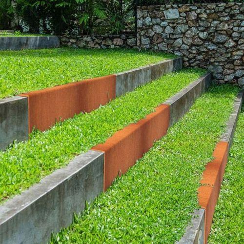 Cortenstaal U-profiel opsluitband eenzijdig lange kant 100x4.6x19.6x6.4 cm