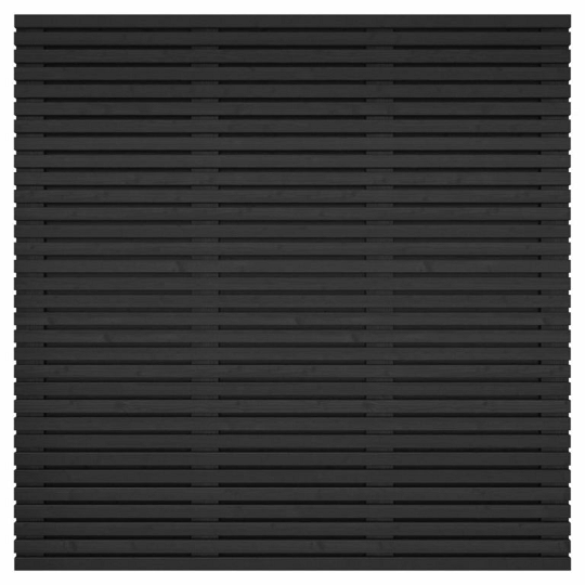 Grenen geschaafd latten scherm, recht horizontaal/verticaal, 180 x 180 x 5 cm, zwart gespoten.