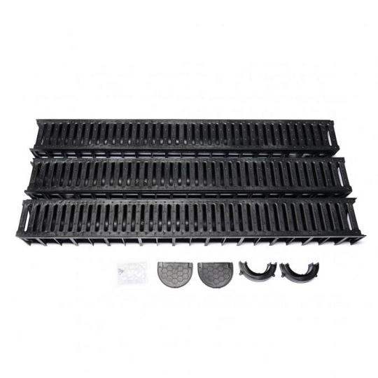 DB Actie Lijngoot met PE rooster incl 2x eindkap en 1x onderuitlaat (doos á 3 stuks)