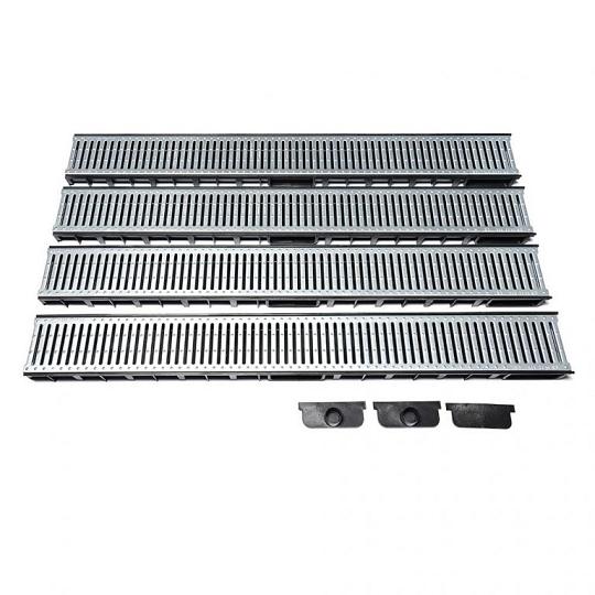 DB Actie Lijngoot gegalvaniseerd slim line incl 2x eindkap/uitloop 1x dicht (doos á 4 stuks)