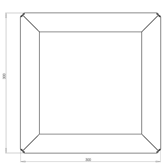 Cortenstaal Plantenbak  30 x 30 x 80 cm zonder bodem
