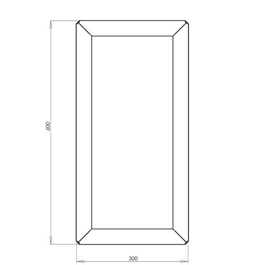 Cortenstaal Plantenbak  30 x 60 x 60 cm zonder bodem