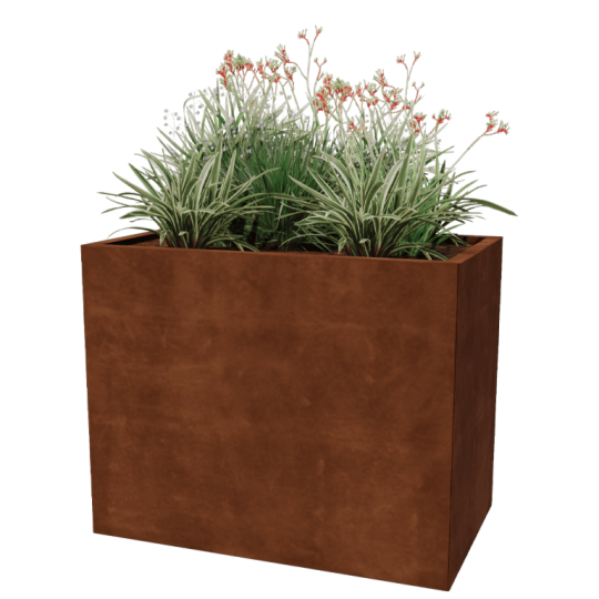 Cortenstaal plantenbak - Rechthoek - 100 x 60 x 60 cm - Zonder bodemplaat